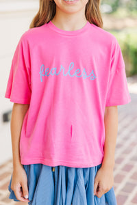 Girls: Fearless Pink Graphic Tee