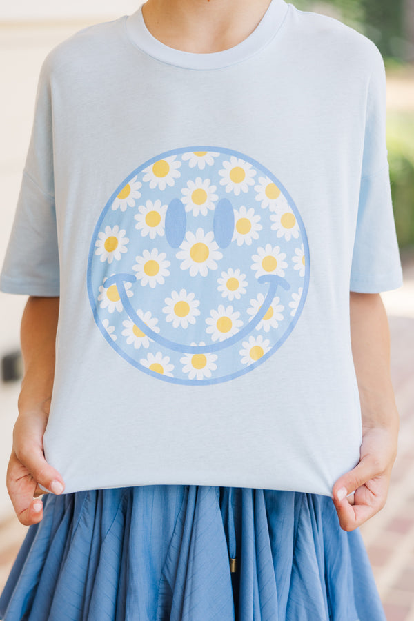 Girls: Flower Child Light Blue Graphic Tee