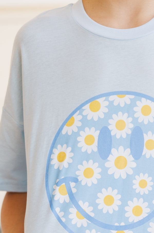 Girls: Flower Child Light Blue Graphic Tee