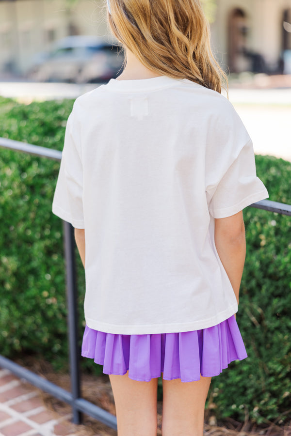 Girls: Smile On White Graphic Tee