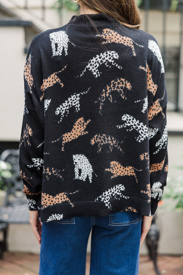 Fate Dreaming About You Black Leopard Sweater Shop the Mint