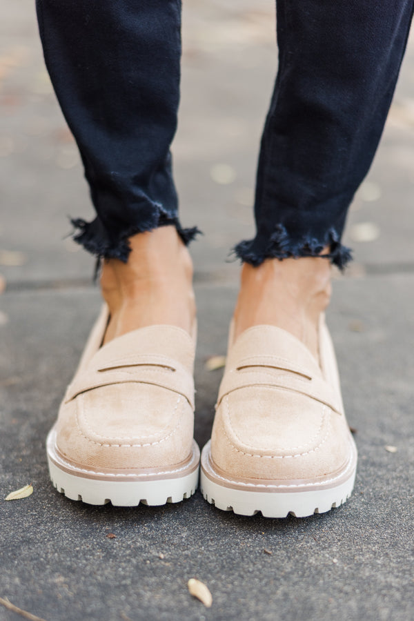 Bring It All Back Taupe Loafers