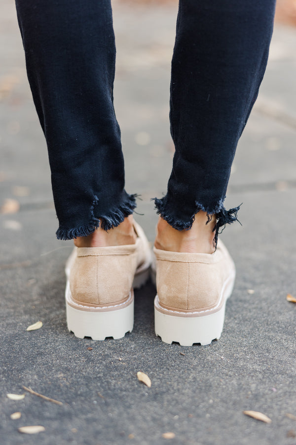 Bring It All Back Taupe Loafers