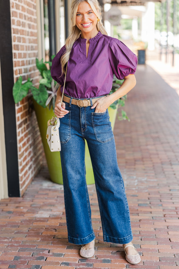 Pinch: All On Me Eggplant Purple Blouse