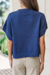 Pinch: The Reason Why Navy Blue Drop Shoulder Sweater