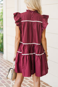 Living For Today Merlot Red Babydoll Dress