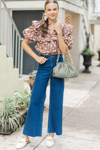 Never Miss Brown Floral Blouse