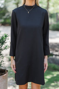 It Goes On Black Shift Dress