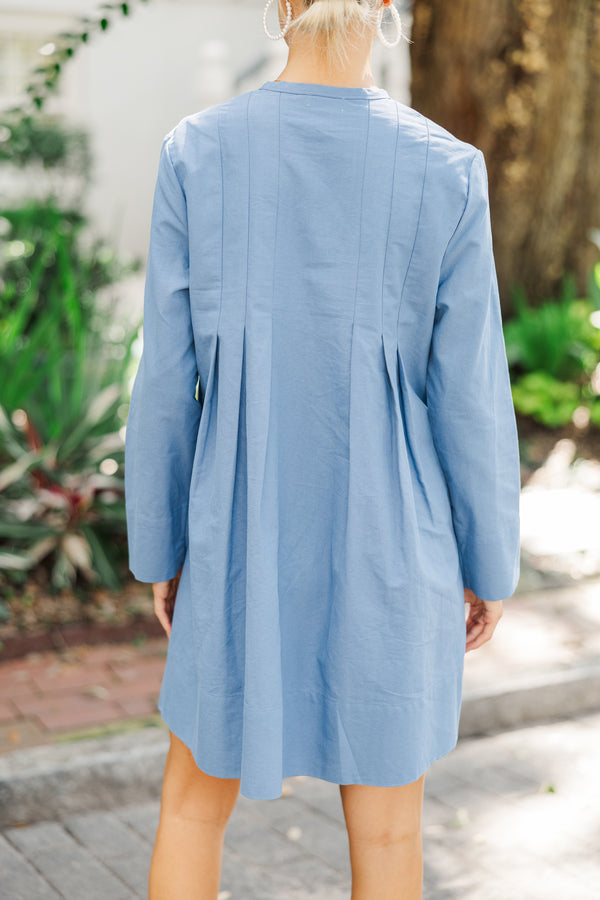 Last Forever Blue Pleated Dress Shop the Mint Last Forever Blue Pleated Dress Shop the Mint