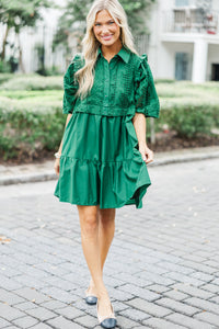 Love You Truly Hunter Green Lace Dress