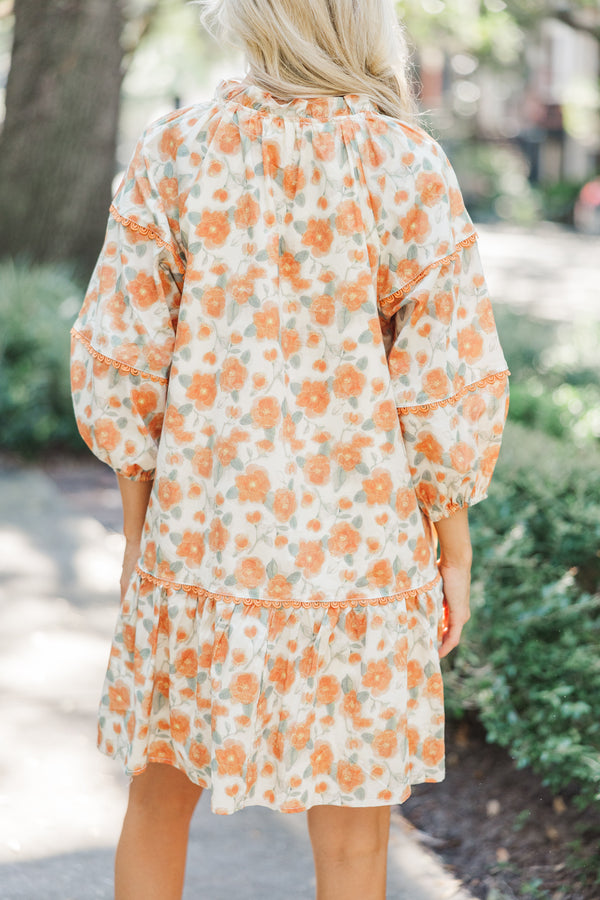 Live To The Fullest Persimmon Orange Floral Dress