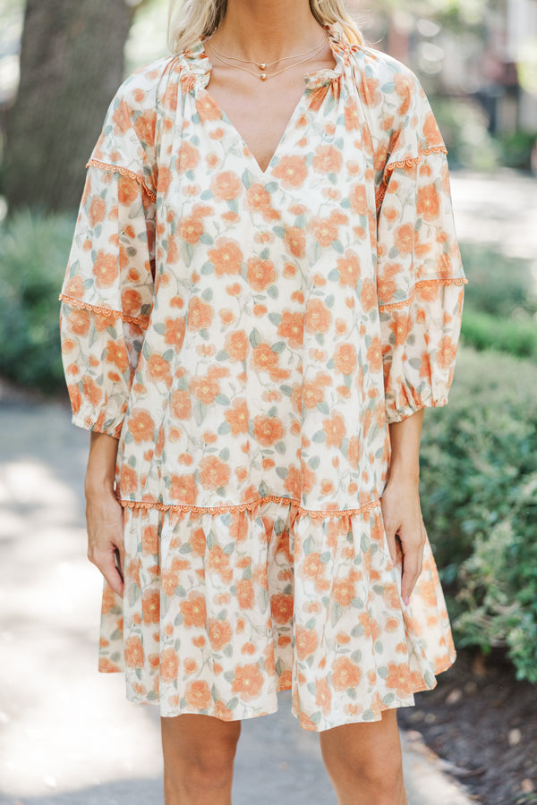 Live To The Fullest Persimmon Orange Floral Dress