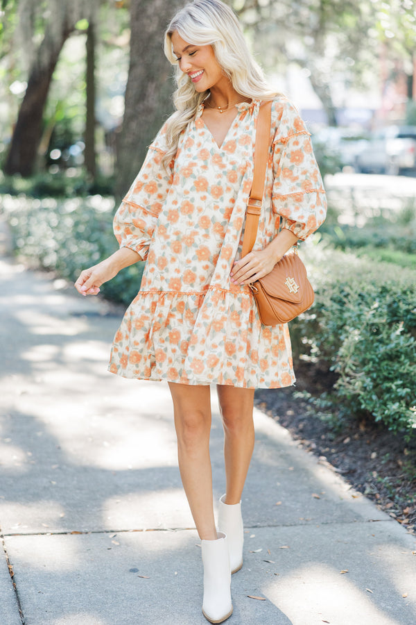 Live To The Fullest Persimmon Orange Floral Dress