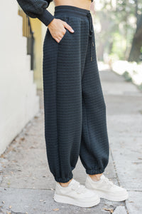 Set You Free Black Textured Pants