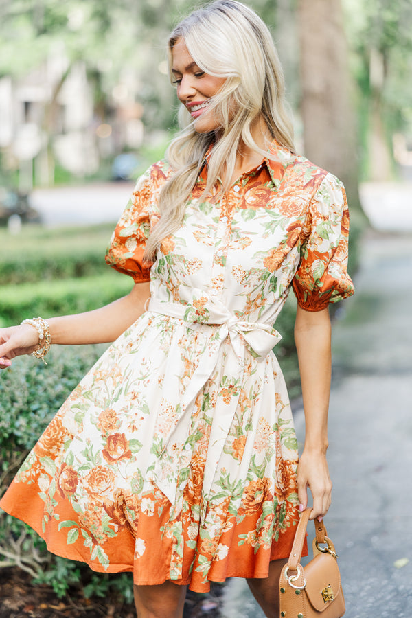 It's On Your Heart Ivory Floral Dress