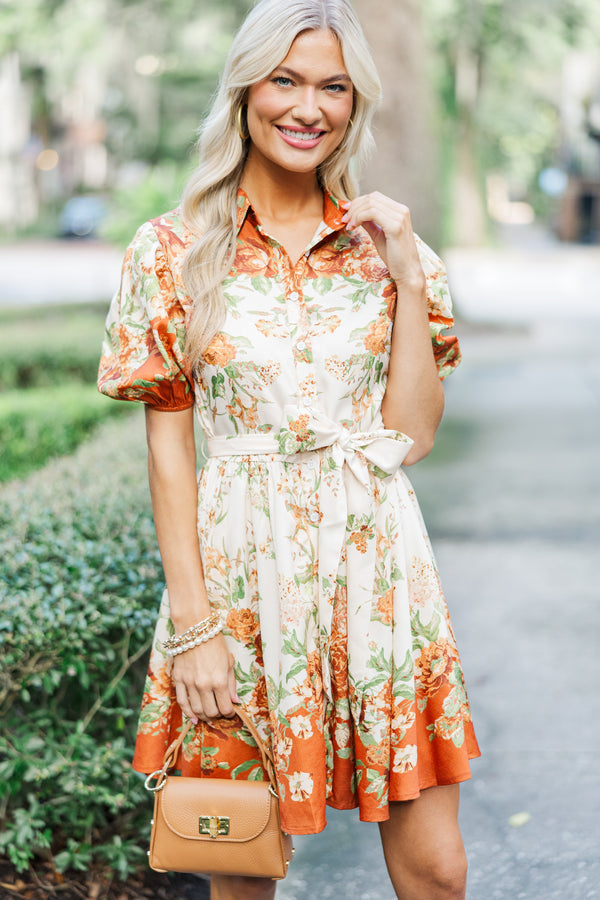 It's On Your Heart Ivory Floral Dress