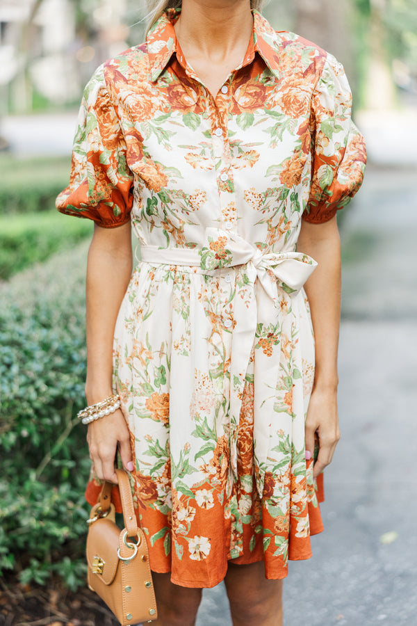 It's On Your Heart Ivory Floral Dress