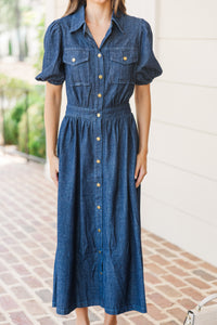 Still The One Medium Wash Denim Midi Dress