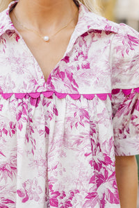 You Have It All Magenta Toile Blouse