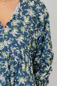 NURSING COLLECTION: It's All True Navy Floral Dress