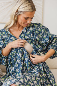 NURSING COLLECTION: It's All True Navy Floral Dress