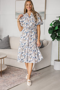 NURSING COLLECTION: It's A Match Off White Floral Midi Dress