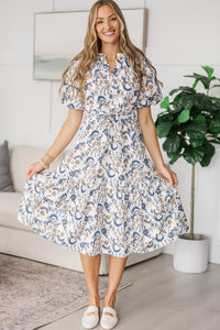 NURSING COLLECTION: It's A Match Off White Floral Midi Dress