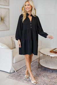 NURSING COLLECTION: All Up To You Black Textured Dress