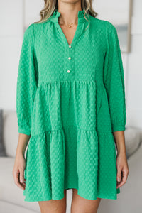 NURSING COLLECTION: All Up To You Green Textured Dress