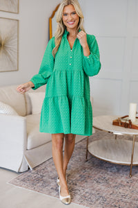 NURSING COLLECTION: All Up To You Green Textured Dress