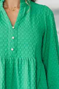 NURSING COLLECTION: All Up To You Green Textured Dress