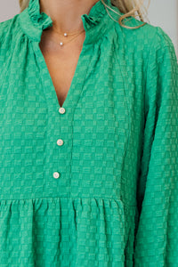 NURSING COLLECTION: All Up To You Green Textured Dress