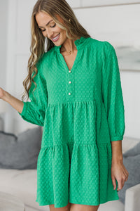 NURSING COLLECTION: All Up To You Green Textured Dress