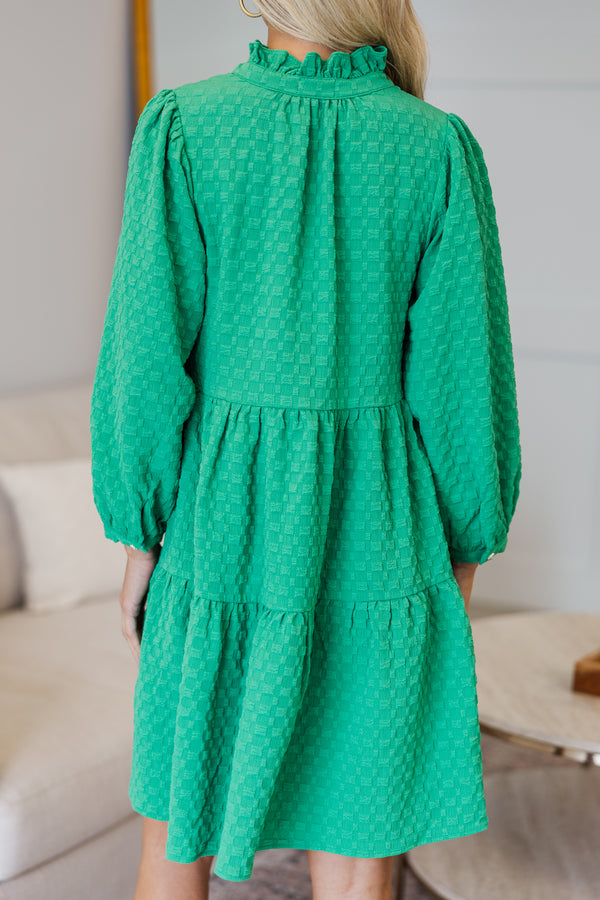 NURSING COLLECTION: All Up To You Green Textured Dress