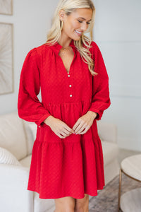 NURSING COLLECTION: All Up To You Red Textured Dress