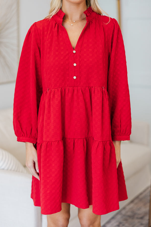 NURSING COLLECTION: All Up To You Red Textured Dress