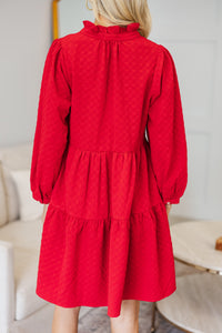 NURSING COLLECTION: All Up To You Red Textured Dress