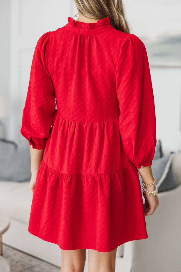 NURSING COLLECTION: All Up To You Red Textured Dress