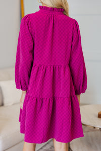 NURSING COLLECTION: All Up To You Magenta Textured Dress