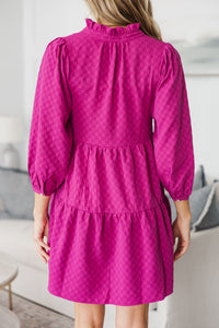 NURSING COLLECTION: All Up To You Magenta Textured Dress