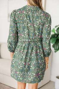 NURSING COLLECTION: Lots Of Love Green Floral Shirt Dress