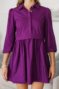 NURSING COLLECTION: Lots Of Love Plum Purple Shirt Dress