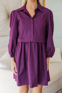 NURSING COLLECTION: Lots Of Love Plum Purple Shirt Dress