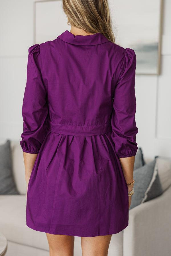 NURSING COLLECTION: Lots Of Love Plum Purple Shirt Dress