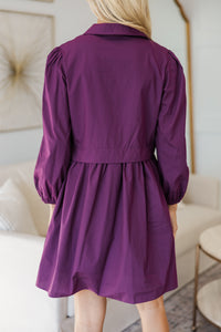 NURSING COLLECTION: Lots Of Love Plum Purple Shirt Dress