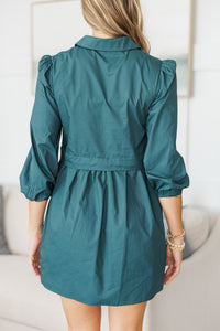 NURSING COLLECTION: Lots Of Love Teal Green Shirt Dress