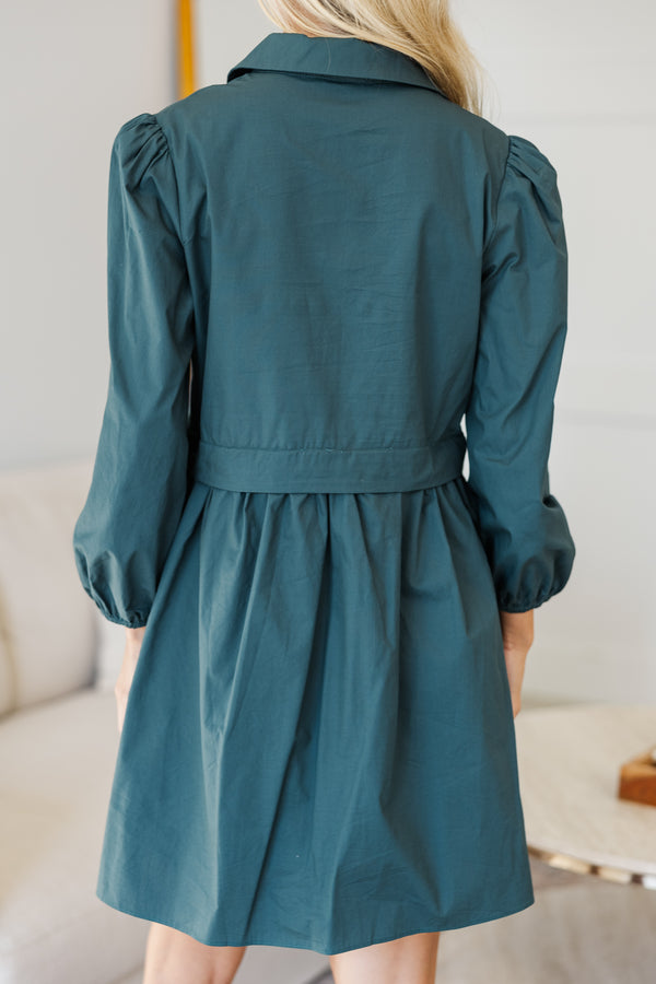 NURSING COLLECTION: Lots Of Love Teal Green Shirt Dress