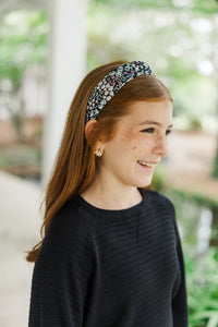 Girls: Lots To Learn Black Ditsy Floral Headband