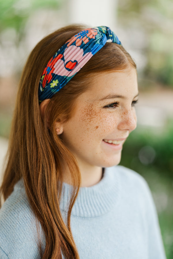 Girls: Lots To Learn Blue Floral Headband