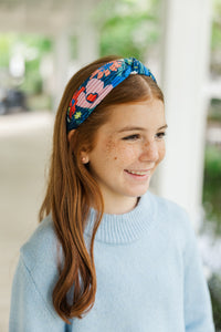 Girls: Lots To Learn Blue Floral Headband